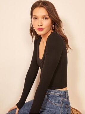 Reformation Paige Ribbed Top